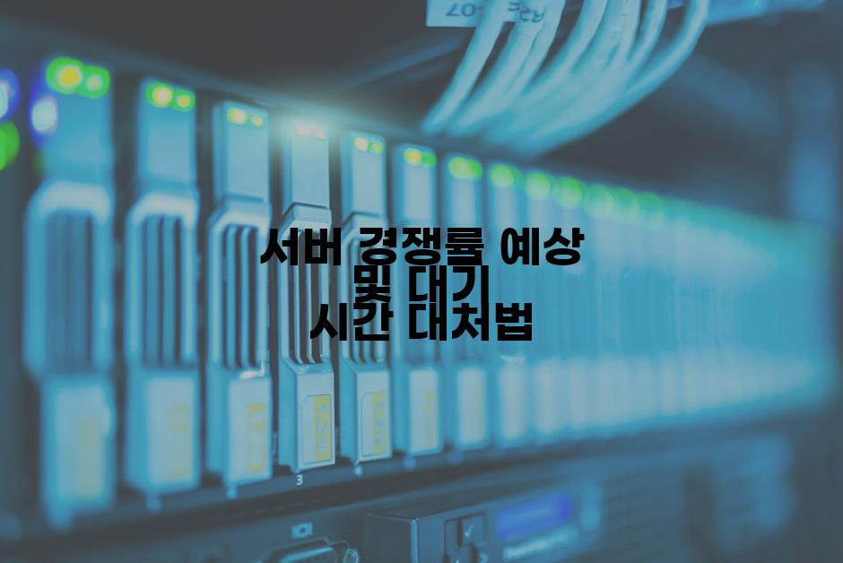 서버 경쟁률 예상 및 대기 시간 대처법