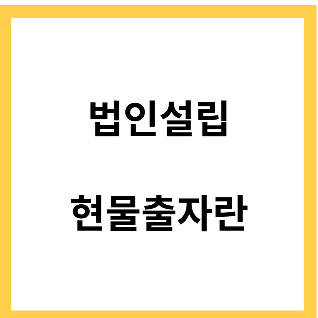 법인설립- 현물출자란&#44; 현물출자의 장단점