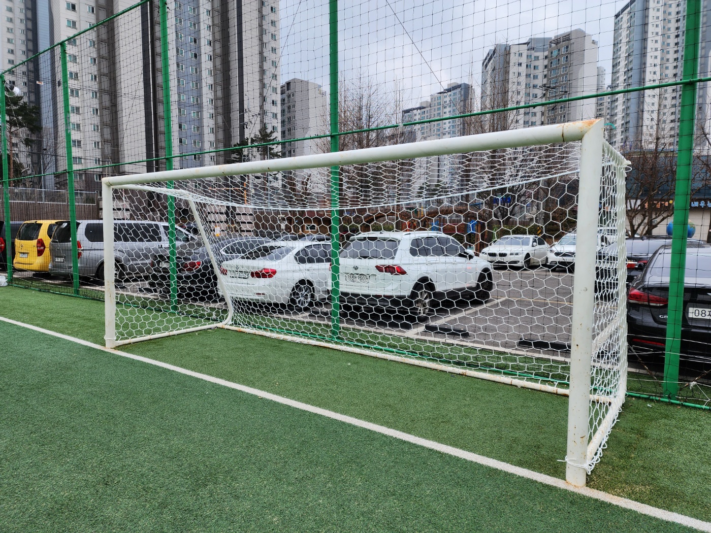  [날개스포츠] 서울광운초교 축구골망(육각망) 설치, 축구골망(경기용) 설치 작업