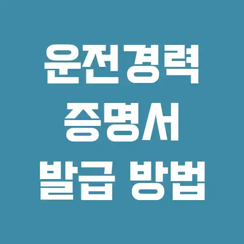 운전경력증명서 발급
