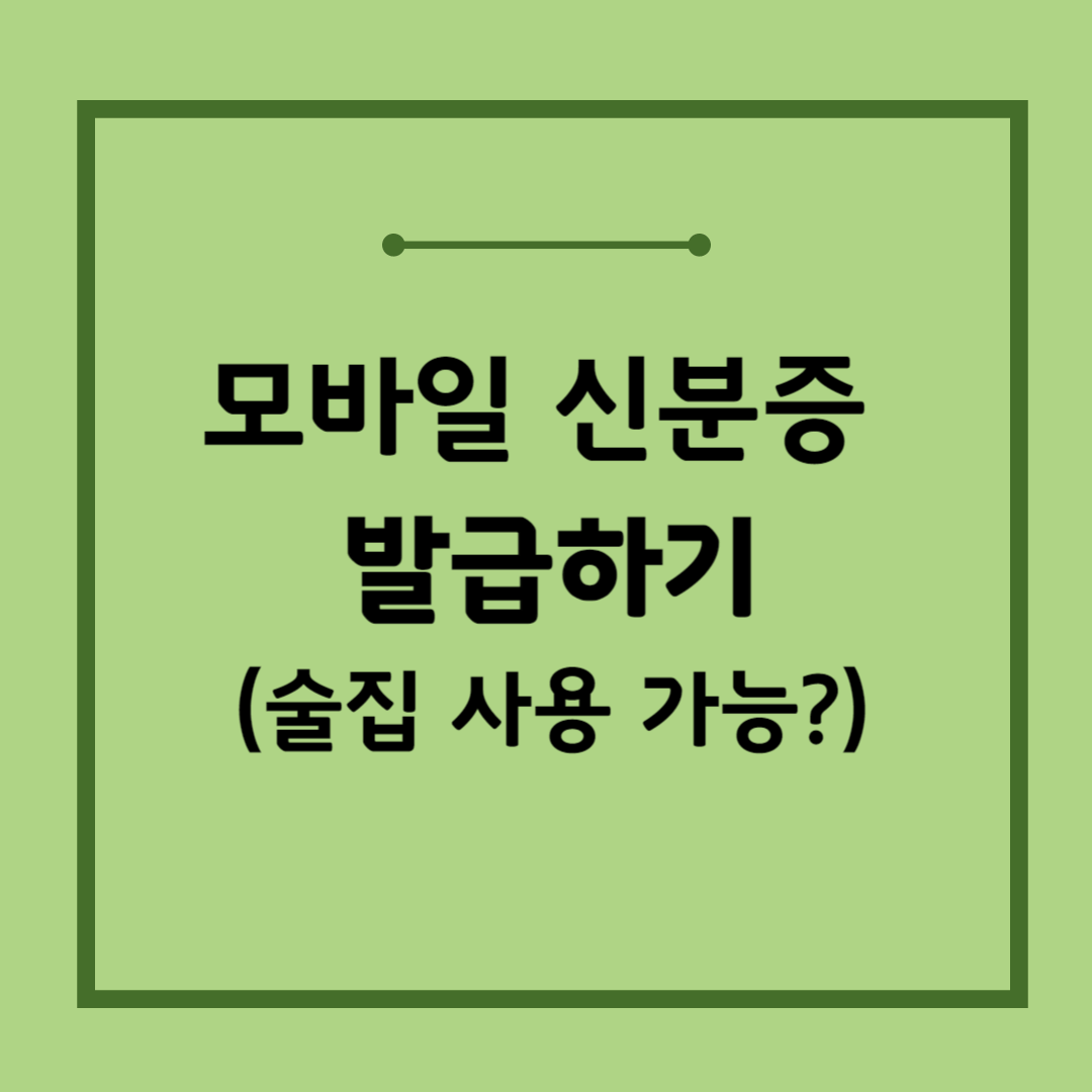 모바일 신분증 발급방법&#44; 사용처