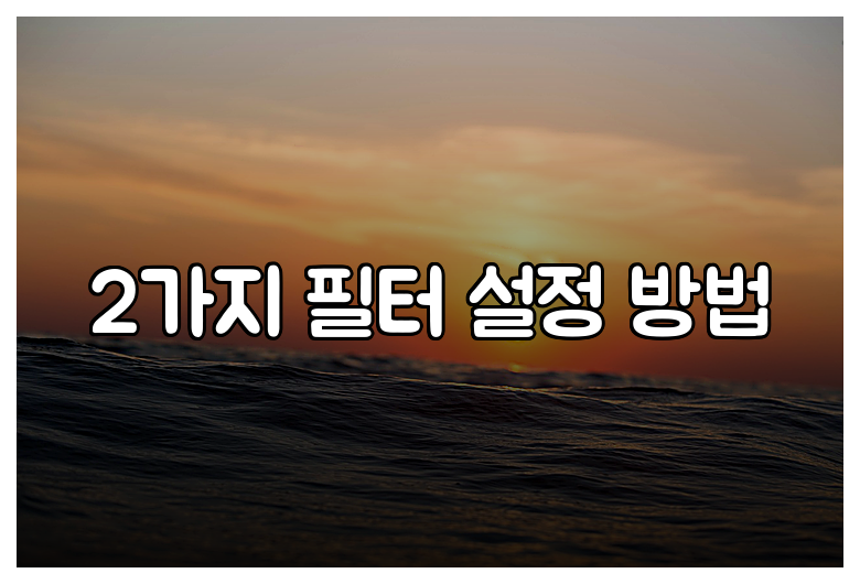 2가지 필터 설정 방법