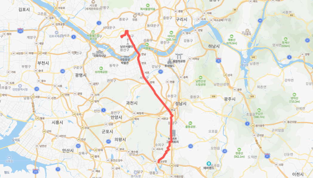  [광역급행] M4101 버스 노선 시간표 : 상현역, 풍덕천, 동천동, 남대문시장, 종로, 남대문세무서