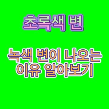 초록색-변이-나오는-이유