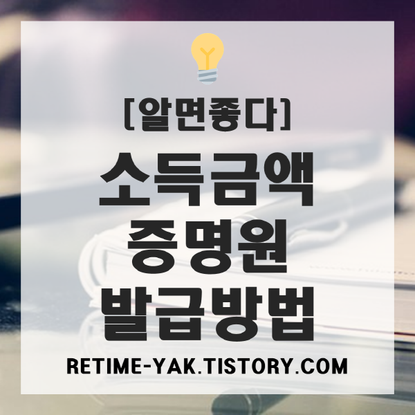  [알면좋다] 소득금액 증명원, 간단 인터넷 발급방법!