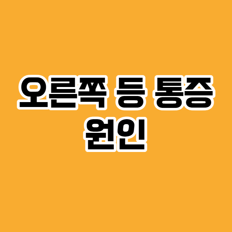 오른쪽 등 통증 원인