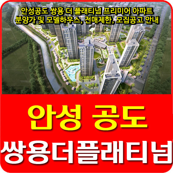  안성공도 쌍용 더 플래티넘 프리미어 아파트 분양가 및 모델하우스, 전매제한, 모집공고 안내