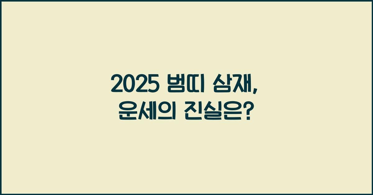 2025 범띠 삼재