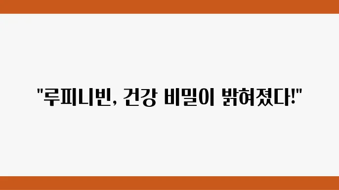 루피니빈 항효성과 활용 방법 관련 가이드