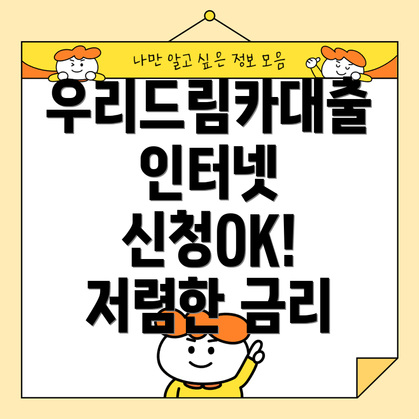 우리은행 우리드림카대출 2024 인터넷 신청 & 저렴한 금리 비교