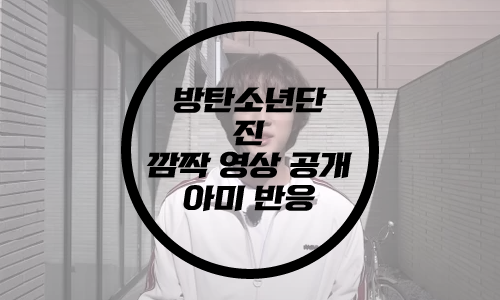  방탄소년단 진 입대 영상편지 공개/방탄 아미 영상공개/진 훈련소