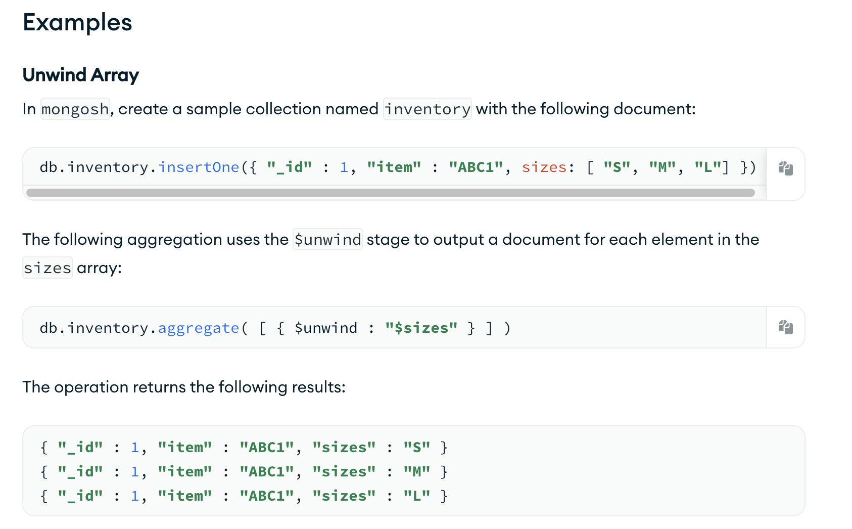 Mongo db aggregate 