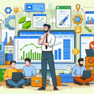 그래프와 데이터를 분석하는 사람들의 일러스트