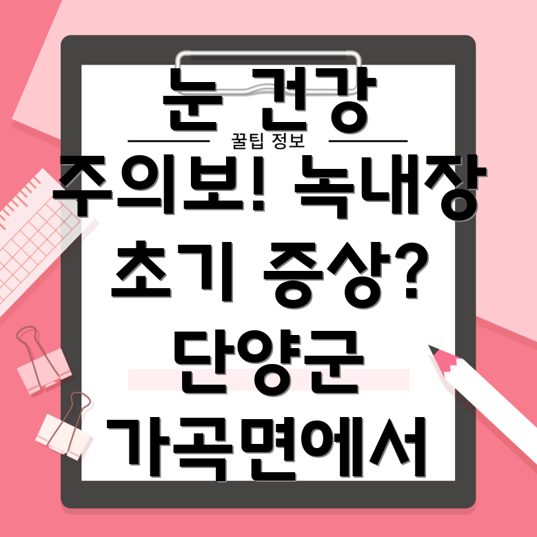 녹내장 초기 증상