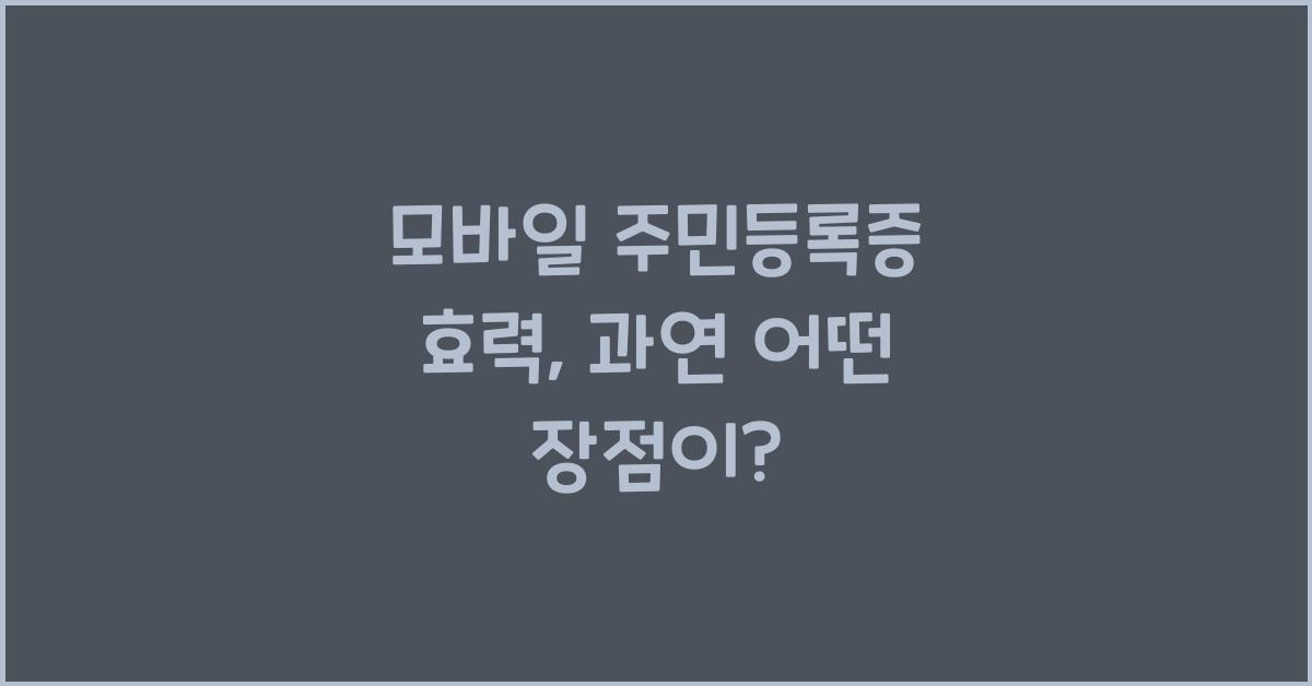 모바일 주민등록증 효력