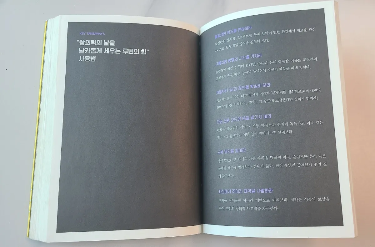 루틴의힘-창의력의날을날카롭게세우는루틴의힘-책내용중
