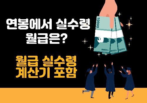 연봉에서 실수령 월급은? 월급 실수령 계산기 포함