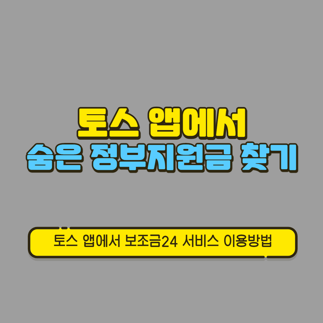 토스-앱-숨은-정부지원금-찾기-사용방법