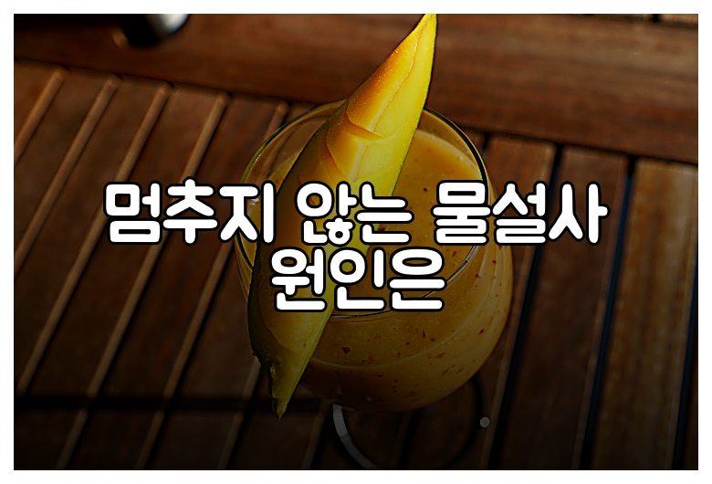 멈추지 않는 물설사 원인은