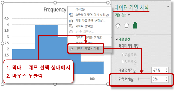 히스그램 차트 - 그래프의 너비 설정하기