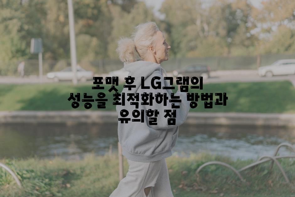 포맷 후 LG그램의 성능을 최적화하는 방법과 유의할 점