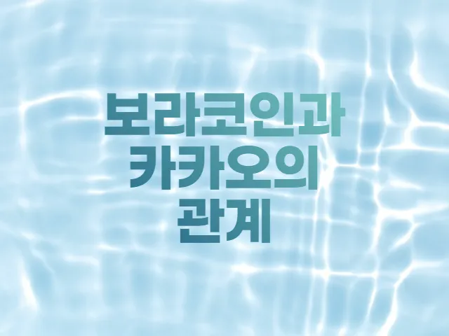  보라코인/보라토큰과 카카오게임즈 (feat.웨이투빗, 두나무)