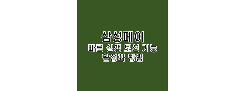  갤럭시 휴대전화 삼성페이 위로 쓸어 올려 빠른 실행 설정하는 방법