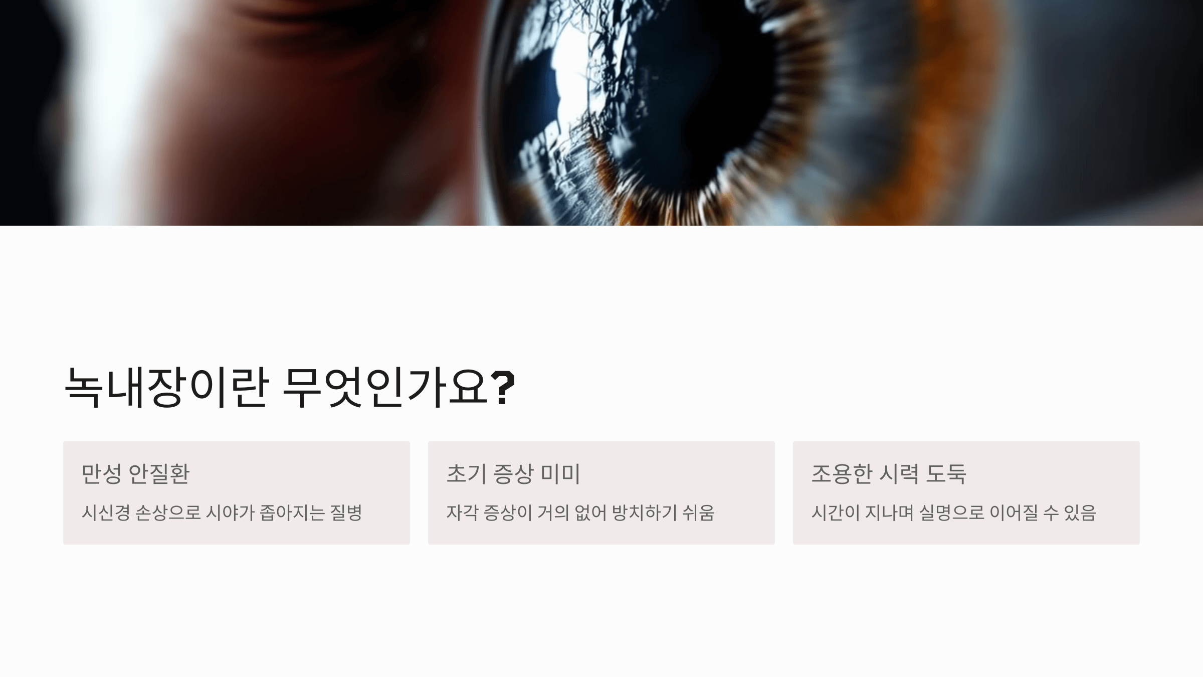 녹내장과 관련된 사진입니다.