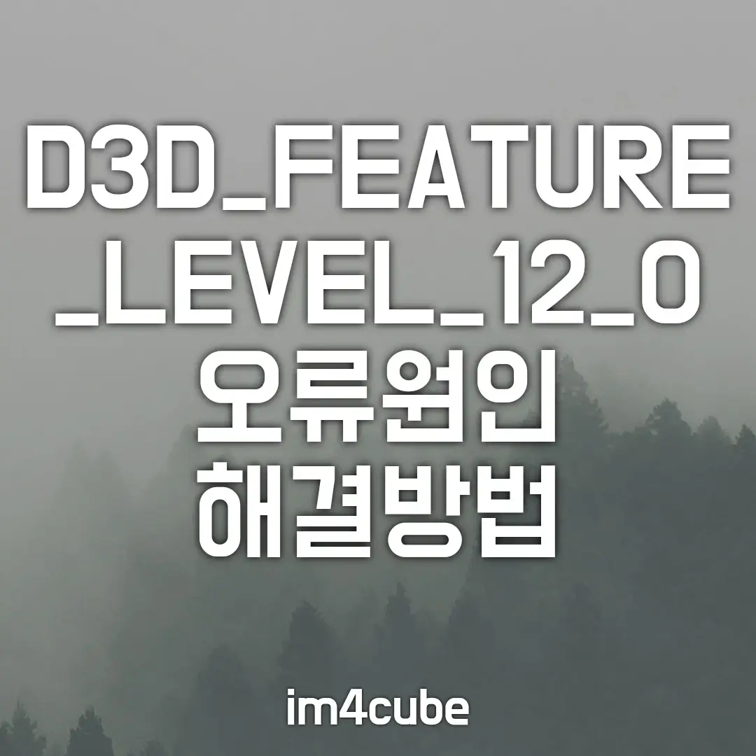 D3D_FEATURE_LEVEL_12_0-오류원인-해결방법