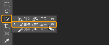 도구 패널의 빠른 선택 도구