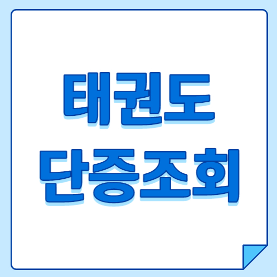 태권도 단증 조회 가장 빠른 방법