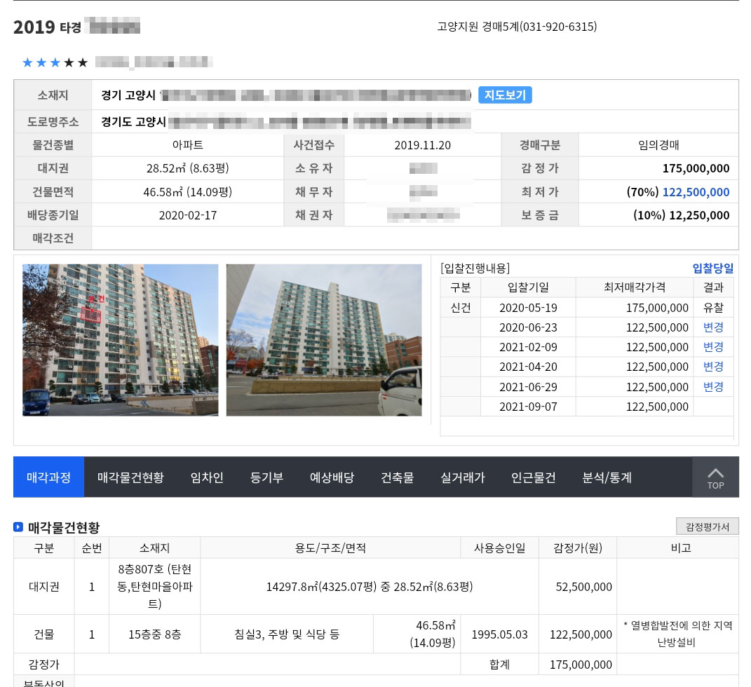  두번째 부동산 경매 권리분석 임장 후기. 아파트경매 후기!