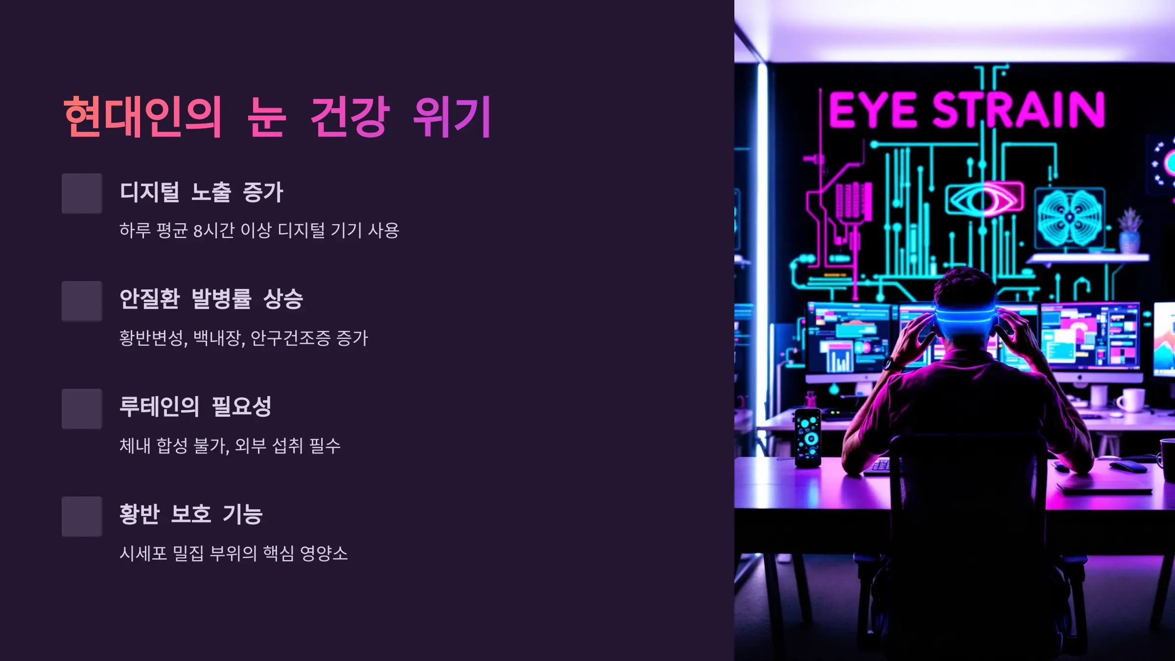 현대인의 눈 건강 위기와 루테인의 역할