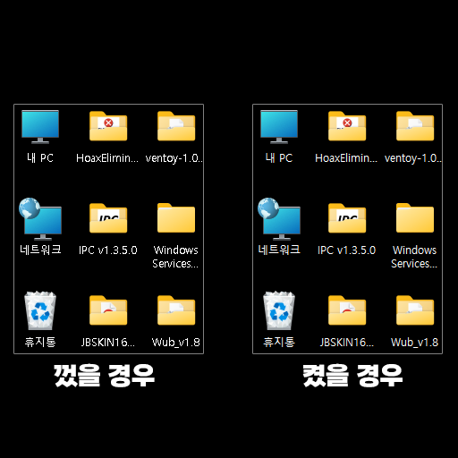 기능을 켜고 끈 차이