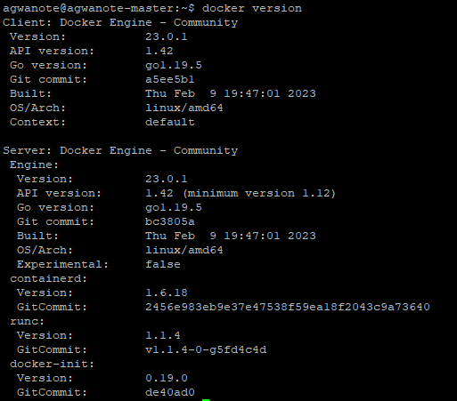 docker version 확인