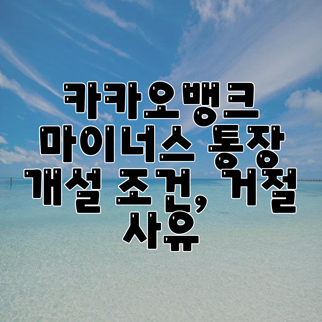 카카오뱅크 마이너스 통장 개설 조건, 거절 사유