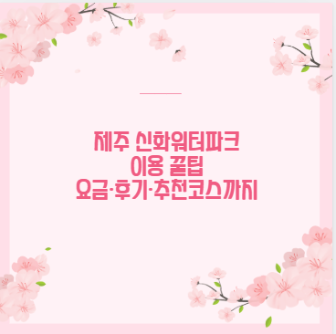 제주 신화워터파크 이용 꿀팁 요금·후기·추천코스까지
