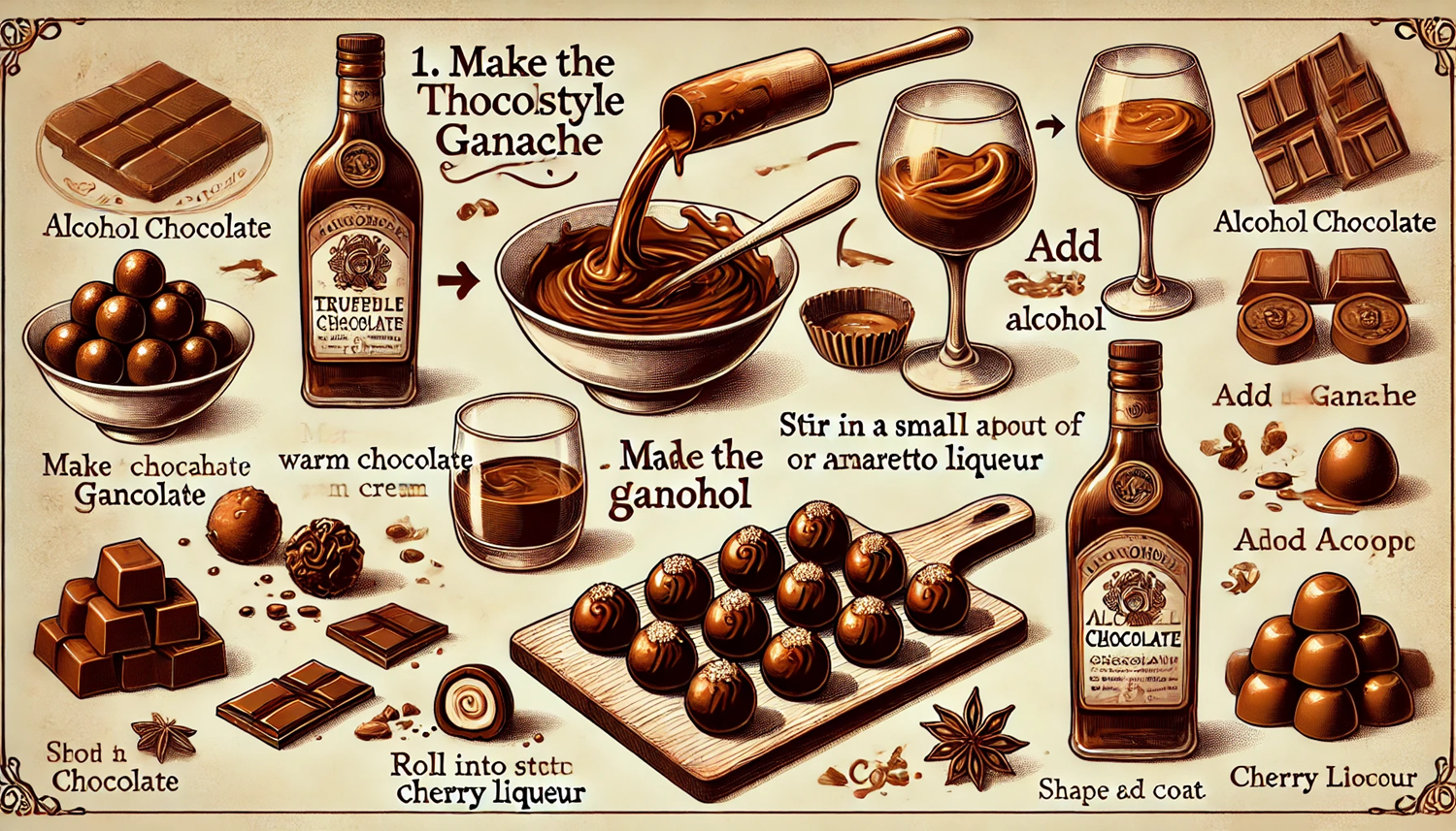 트러플 스타일 술 초콜릿 (Truffle Chocolate)