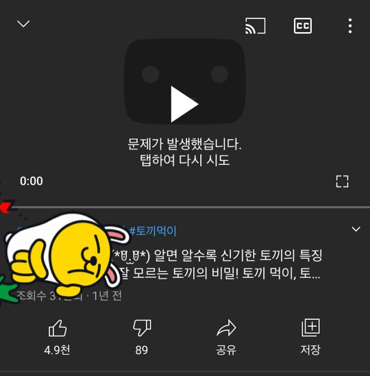  유튜브 무한 로딩 버그 해결 방법