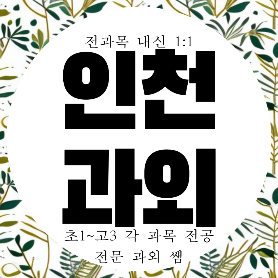  인천 학익엑슬루타워 고등 국어과외 주안동 중등 고1 고2 사회 과탐