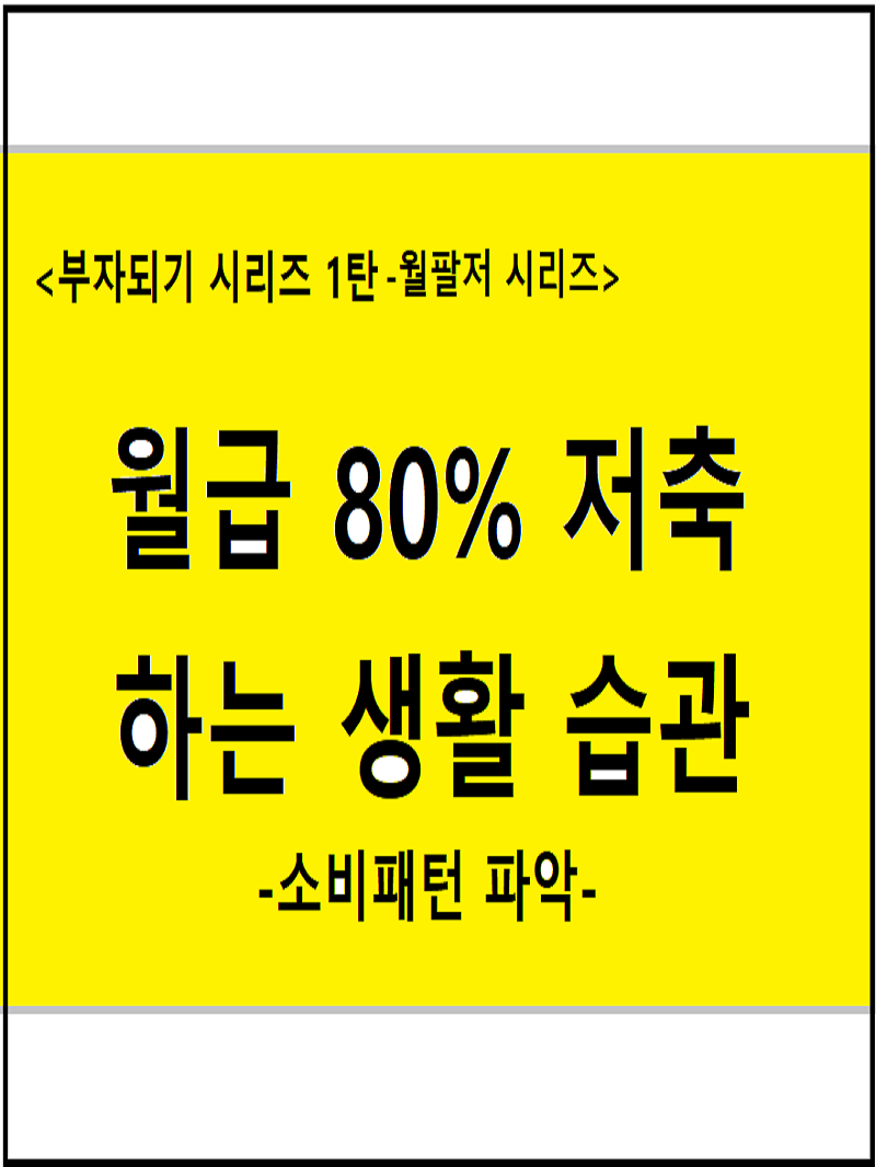  <월급 80%저축 시리즈> 사회초년생 제테크 2편 생활습관 - 소비패턴 파악