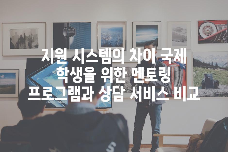 지원 시스템의 차이 국제 학생을 위한 멘토링 프로그램과 상담 서비스 비교