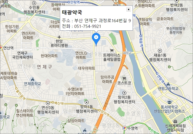 지도로 보는 태광약국 위치