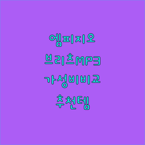가성비 MP3 플레이어 추천 엠피지오