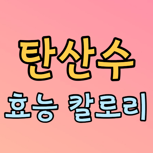 탄산수 효능 칼로리