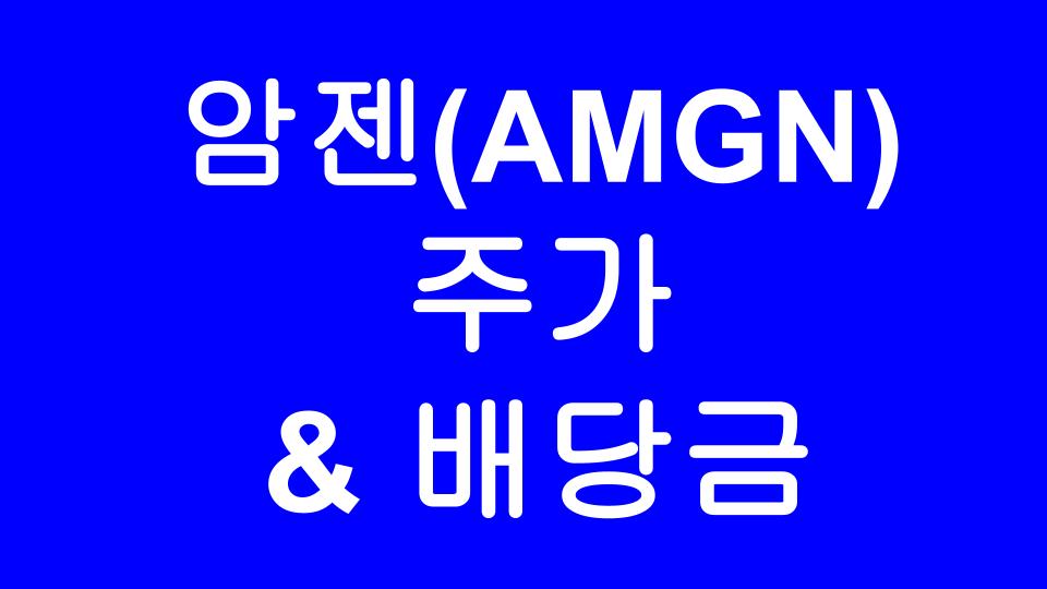 미국 주식 배당주 생명공학 바이오 관련주 암젠 주식 (AMGN)