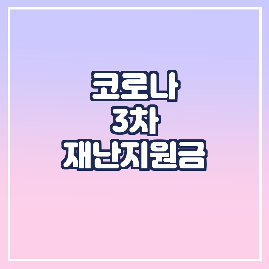  코로나 3차 재난지원금