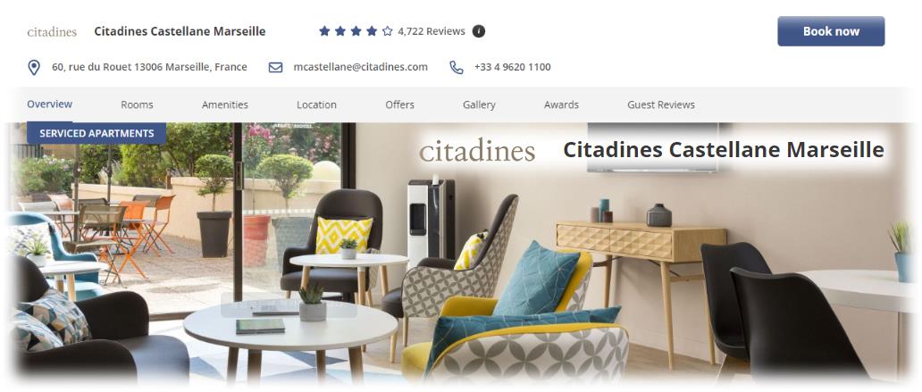 Citadines Apart&#39;hotel Castellane Marseille (시타딘 아파트 호텔 카스텔란 마르세유) 홈페이지 둘러보기 ; 남프랑스 호텔 숙소 여행