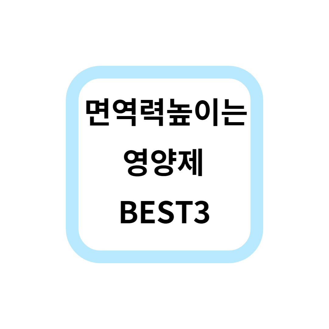  면역력 높이는 영양제 BEST3