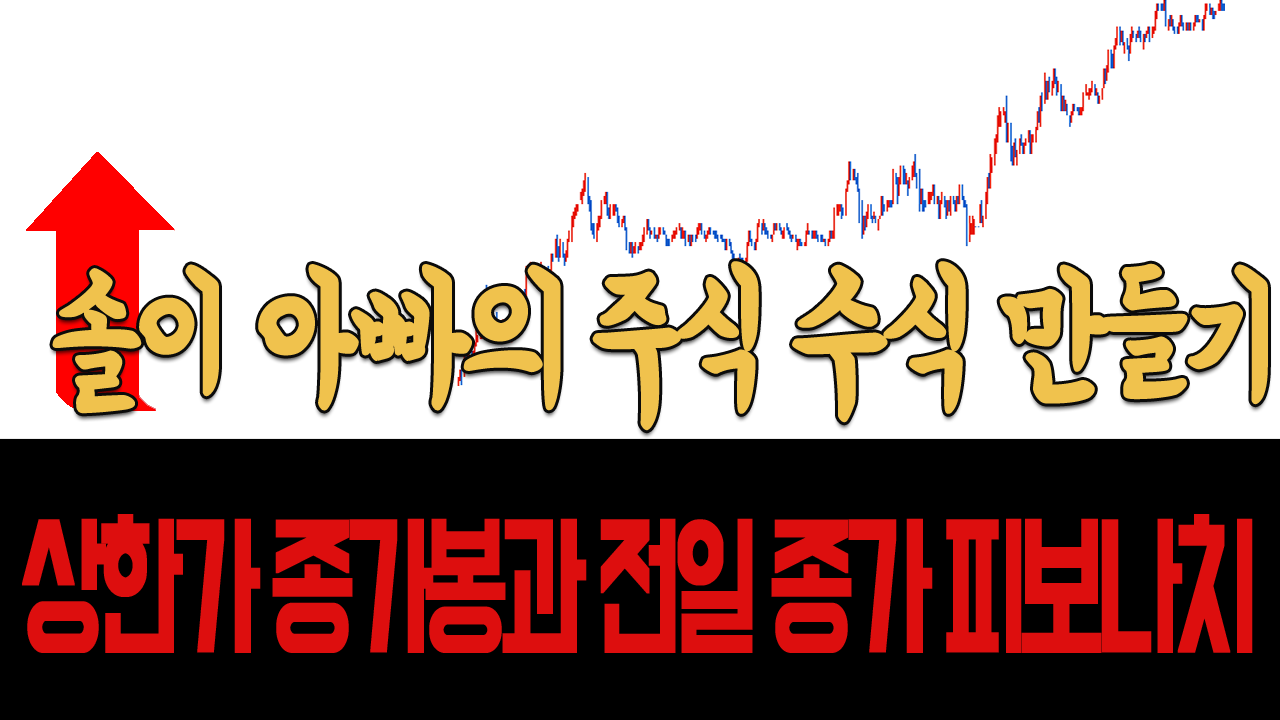  상한가 종가 선과 전일 저가 선 간 피보나치선 만들어서 7일간 나타내기 (솔이 아빠의 주식 수식 만들기)